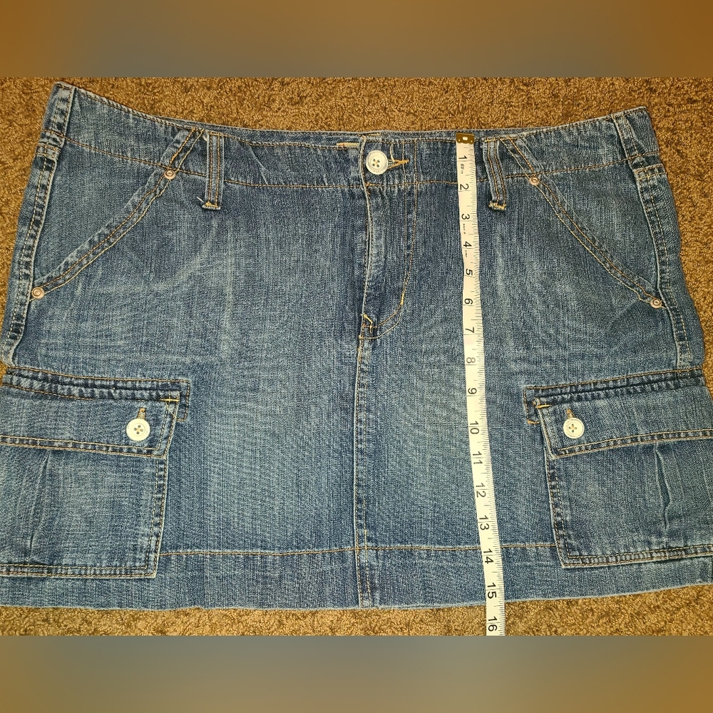 Vintage Ultra Low Rise Old Navy Denim Skirt - size 16 - Picture 5 of 6